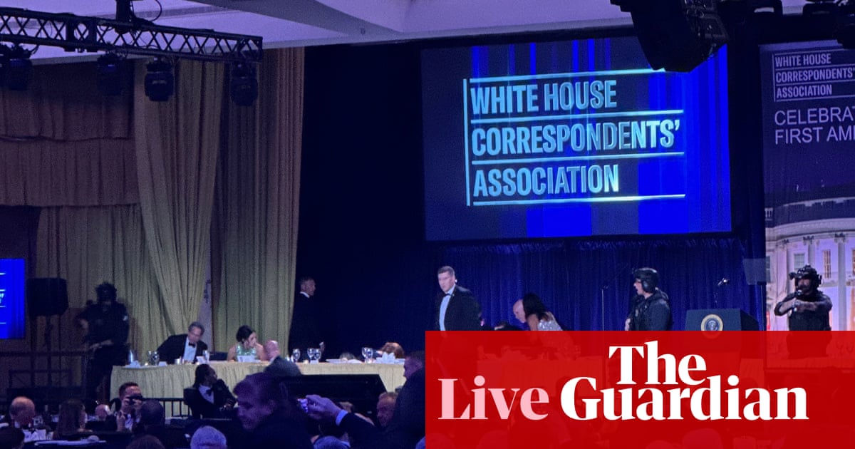 Suspected shooter apprehended after Donald Trump evacuated from White House correspondents’ dinner – live
